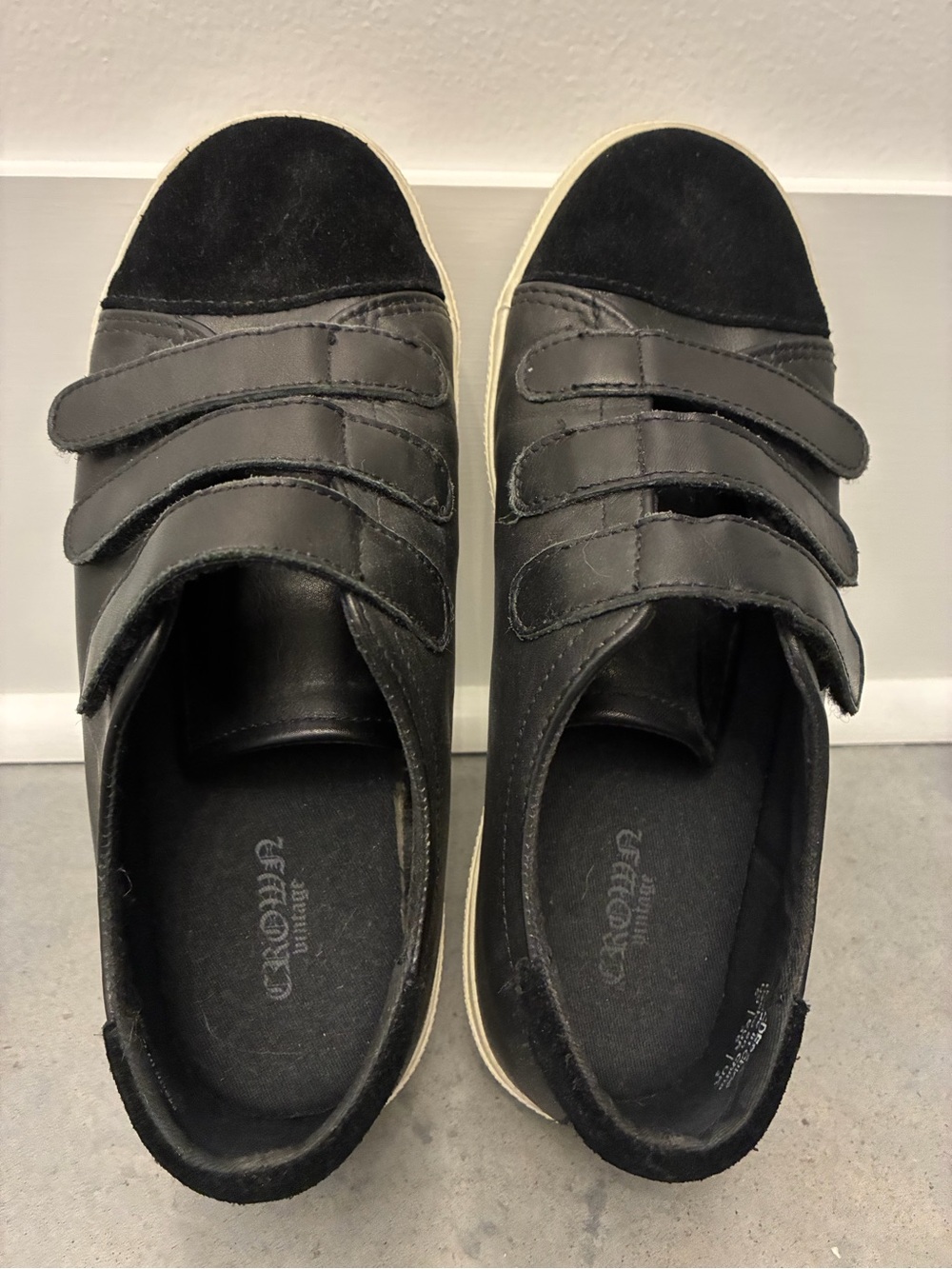 Women’s Black Triple-Strap Casual Sneakers
